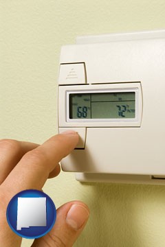 a heating system thermostat - with New Mexico icon