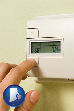 a heating system thermostat - with Rhode Island icon