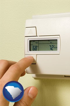 a heating system thermostat - with South Carolina icon