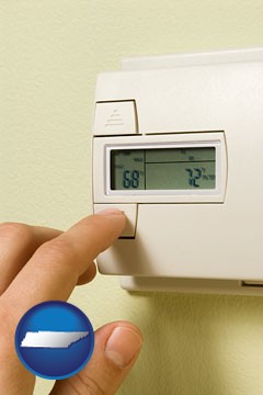 a heating system thermostat - with Tennessee icon