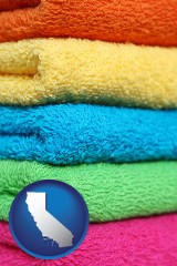 california colorful bath towels