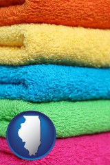 illinois colorful bath towels