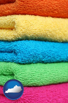colorful bath towels - with Kentucky icon