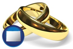 colorado map icon and wedding rings