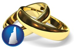 new-hampshire map icon and wedding rings