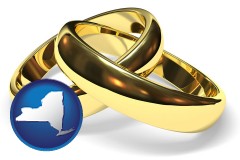 new-york map icon and wedding rings