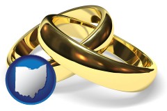 ohio map icon and wedding rings
