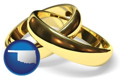 oklahoma map icon and wedding rings