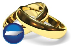 tennessee map icon and wedding rings