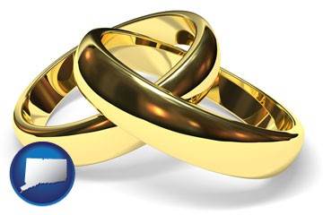 wedding rings - with Connecticut icon