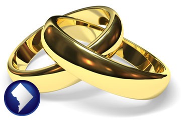 wedding rings - with Washington, DC icon
