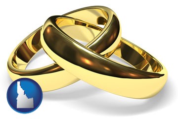 wedding rings - with Idaho icon