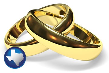 wedding rings - with Texas icon
