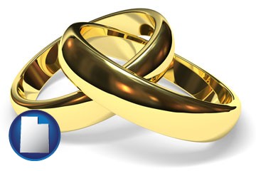 wedding rings - with Utah icon