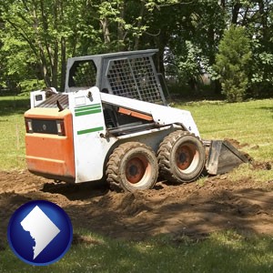 landscaping equipment (a skid-steer loader) - with Washington, DC icon