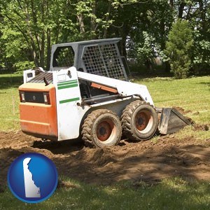 landscaping equipment (a skid-steer loader) - with Delaware icon
