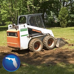 landscaping equipment (a skid-steer loader) - with Florida icon