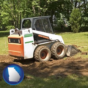 landscaping equipment (a skid-steer loader) - with Georgia icon