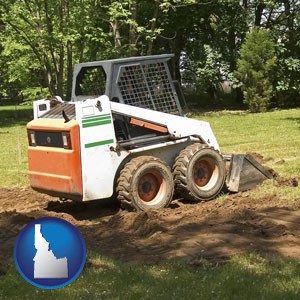 landscaping equipment (a skid-steer loader) - with Idaho icon