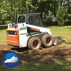 landscaping equipment (a skid-steer loader) - with Kentucky icon