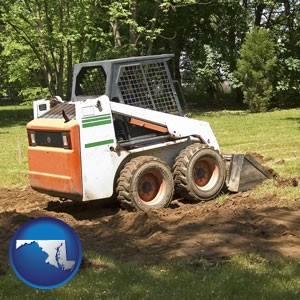 landscaping equipment (a skid-steer loader) - with Maryland icon