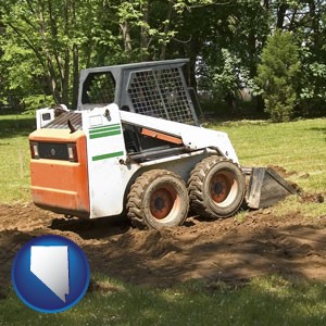 landscaping equipment (a skid-steer loader) - with Nevada icon