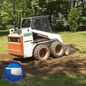landscaping equipment (a skid-steer loader) - with Oklahoma icon
