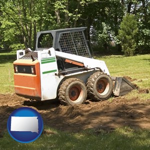 landscaping equipment (a skid-steer loader) - with South Dakota icon