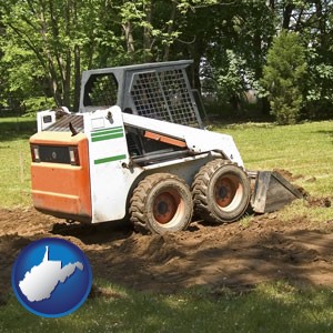 landscaping equipment (a skid-steer loader) - with West Virginia icon