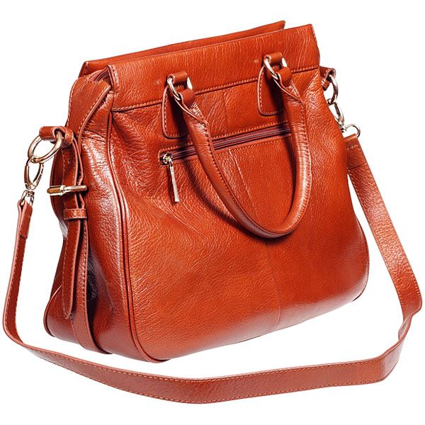 a brown leather handbag (large image)