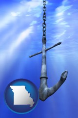 missouri map icon and a marine anchor