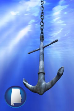 a marine anchor - with Alabama icon