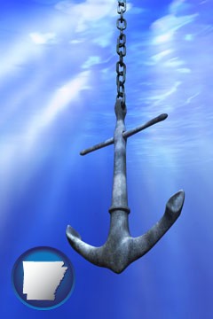 a marine anchor - with Arkansas icon