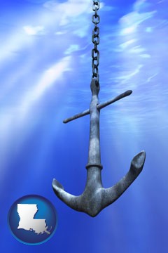 a marine anchor - with Louisiana icon
