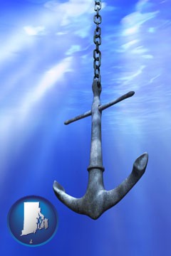 a marine anchor - with Rhode Island icon