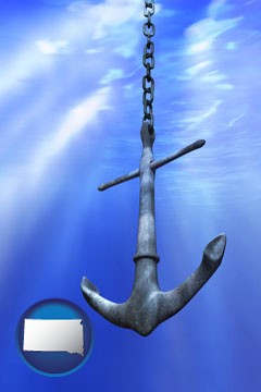 a marine anchor - with South Dakota icon