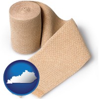 kentucky map icon and a medical bandage