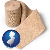 new-jersey map icon and a medical bandage
