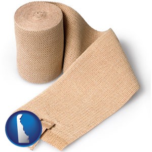 a medical bandage - with Delaware icon