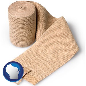 a medical bandage - with Wisconsin icon