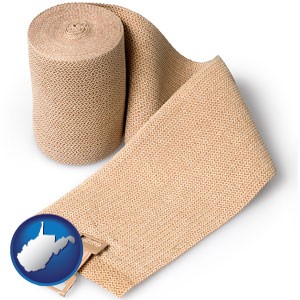 a medical bandage - with West Virginia icon