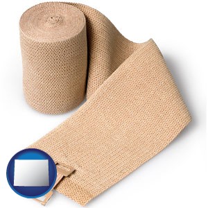 a medical bandage - with Wyoming icon