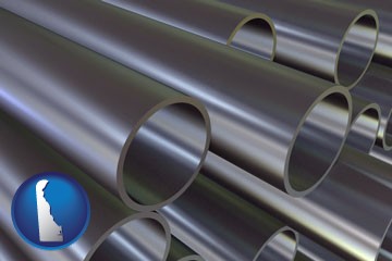 metal pipes - with Delaware icon