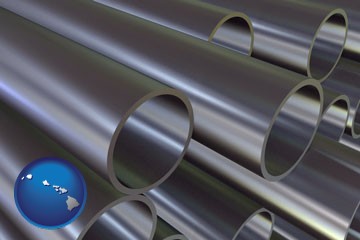 metal pipes - with Hawaii icon