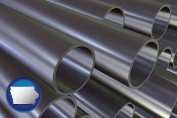 metal pipes - with Iowa icon