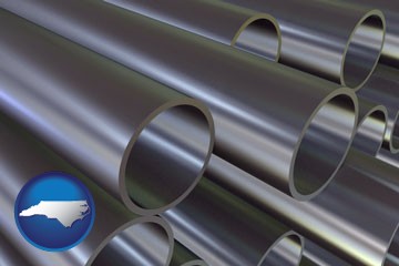 metal pipes - with North Carolina icon