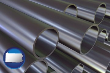 metal pipes - with Pennsylvania icon