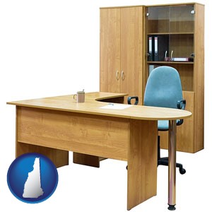 office furniture (a desk, chair, bookcase, and cabinet) - with New Hampshire icon