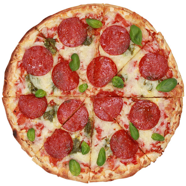 a pepperoni pizza (large image)