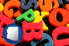 arizona colorful plastic letters